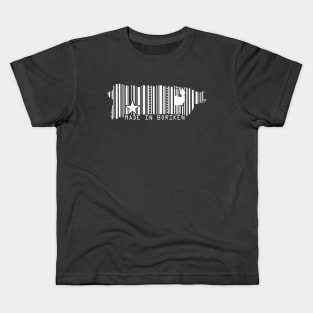 Puerto Rico Map Made in Boriken Barcode Symbols White Design Kids T-Shirt